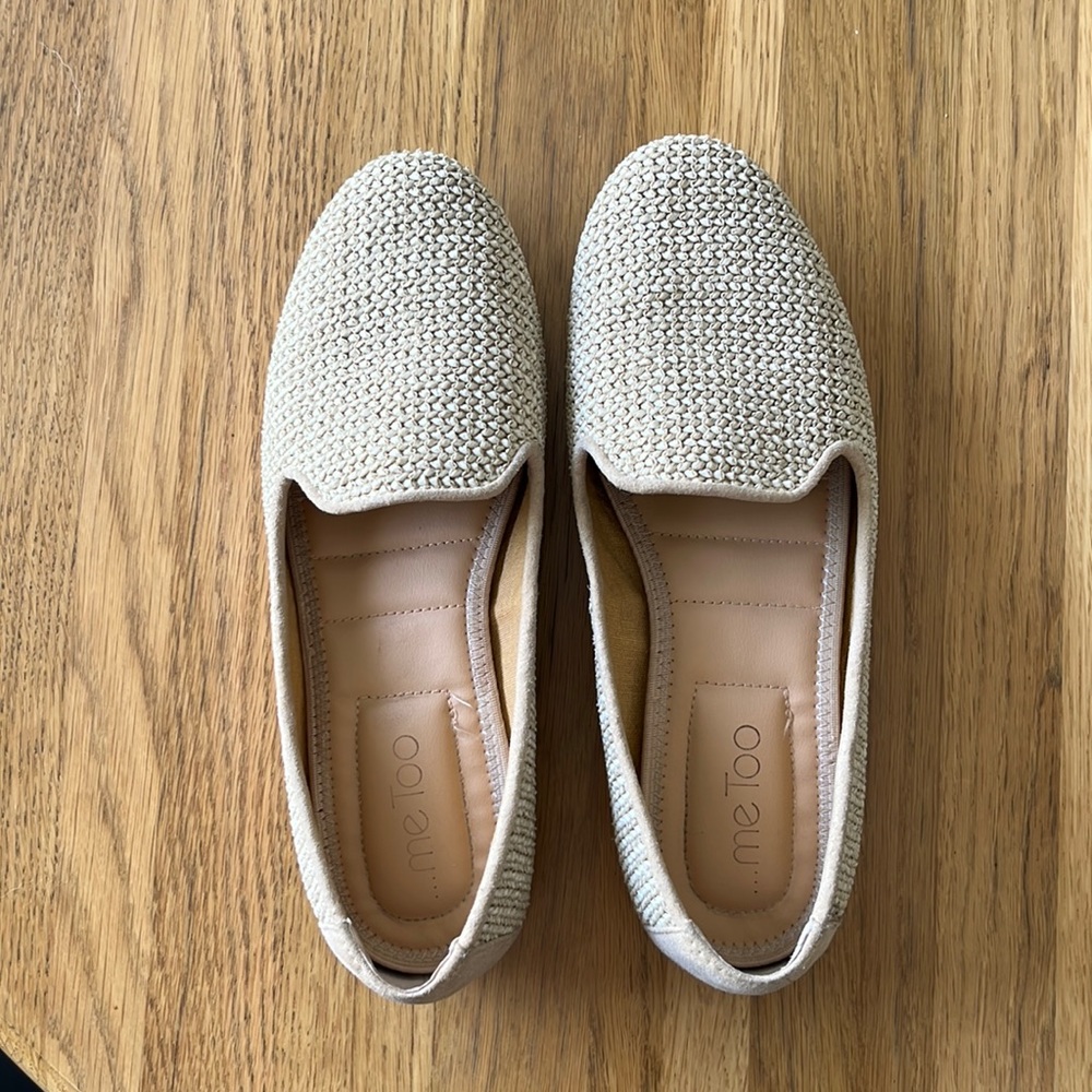 Tan woven womens loafer